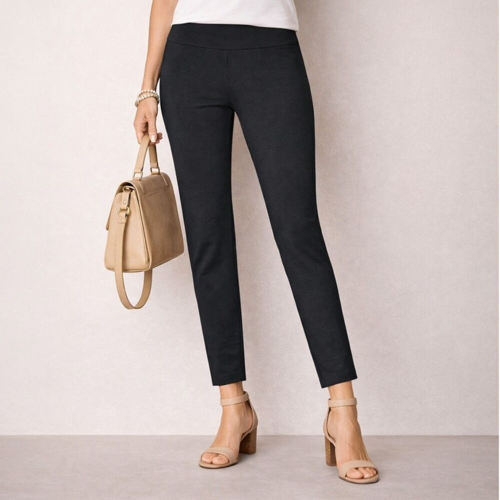 Chico’s Travelers Collection Black Pants Women’s Size 0 Small Ankle Stretch Pull